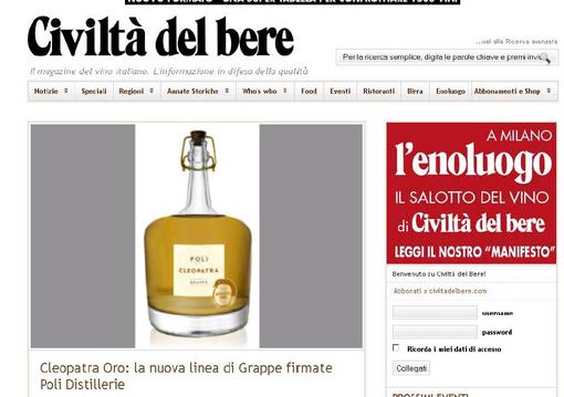 recensione di Civiltadelbere.com su Cleopatra Moscato Oro